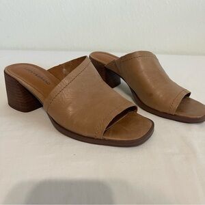Lucky Brand Brown Leather Mules